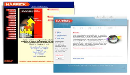Harrick Scientific Products, site redesign