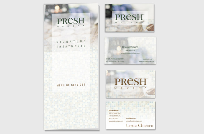 PRESH MedSPa menu/card design