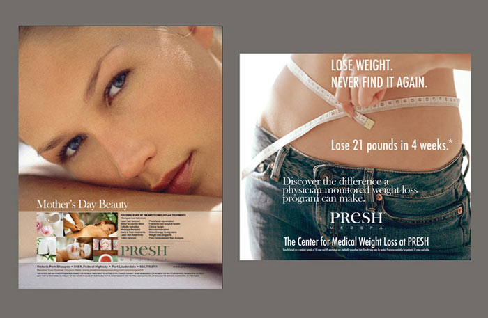 PRESH MedSpa color ads