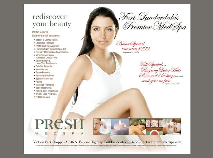 PRESH MedSpa 1/2 page color ad