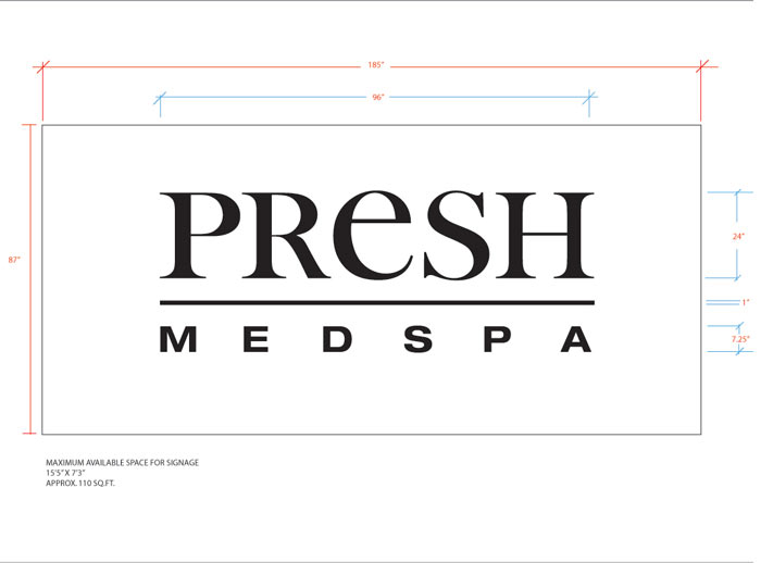 PRESH Storefront signage specs
