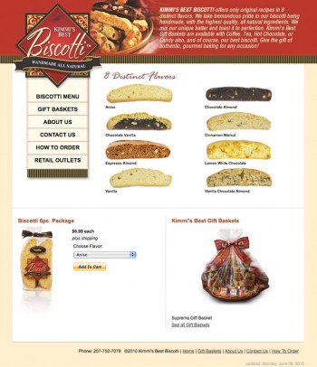 Kimmi's Best Biscotti Website